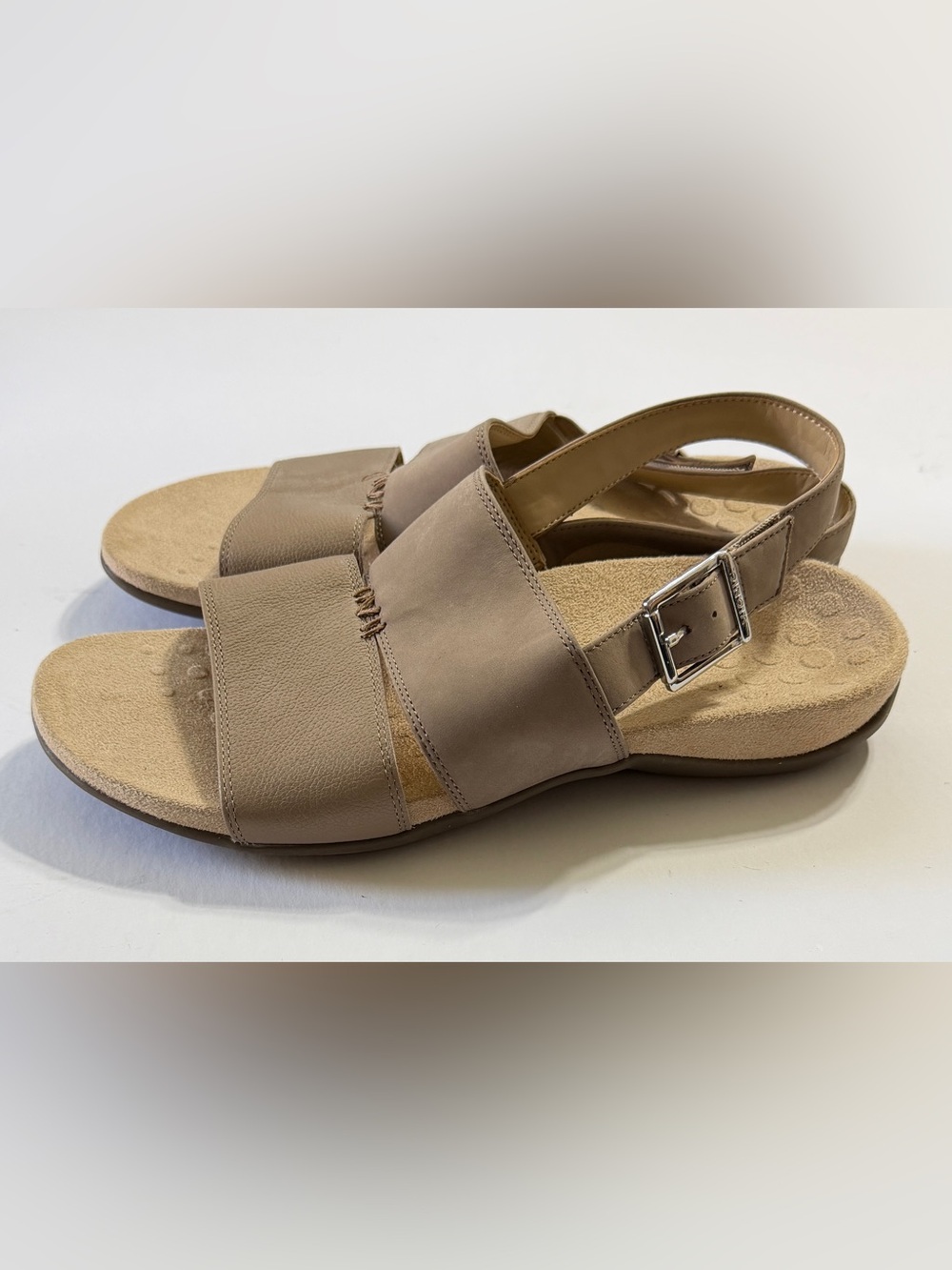 Vionic Taupe Double-Strap Slingback Sandals - Picture 2 of 7